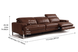 Valencia Melania Distressed Leather Recliner Sofa
