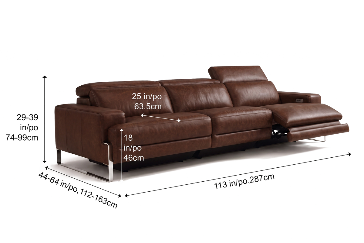 Valencia Melania Distressed Leather Recliner Sofa