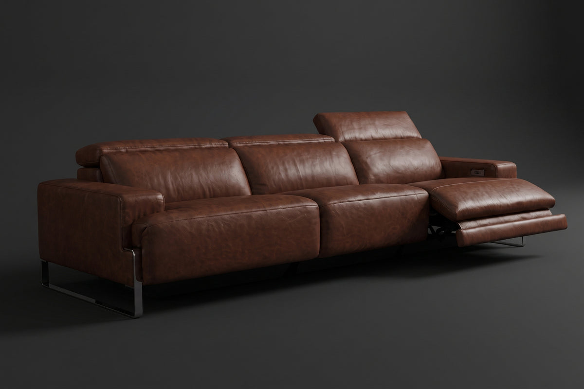 Valencia Melania Distressed Leather Recliner Sofa