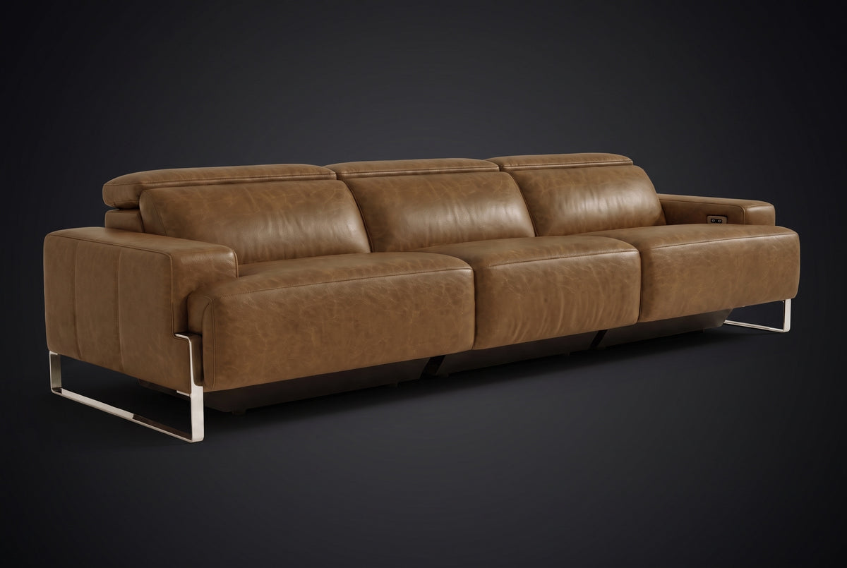 Valencia Melania Distressed Leather Recliner Sofa
