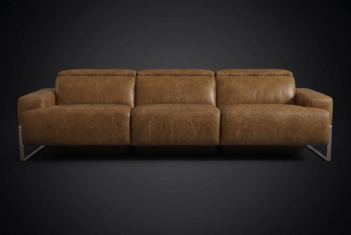 Valencia Melania Distressed Leather Recliner Sofa