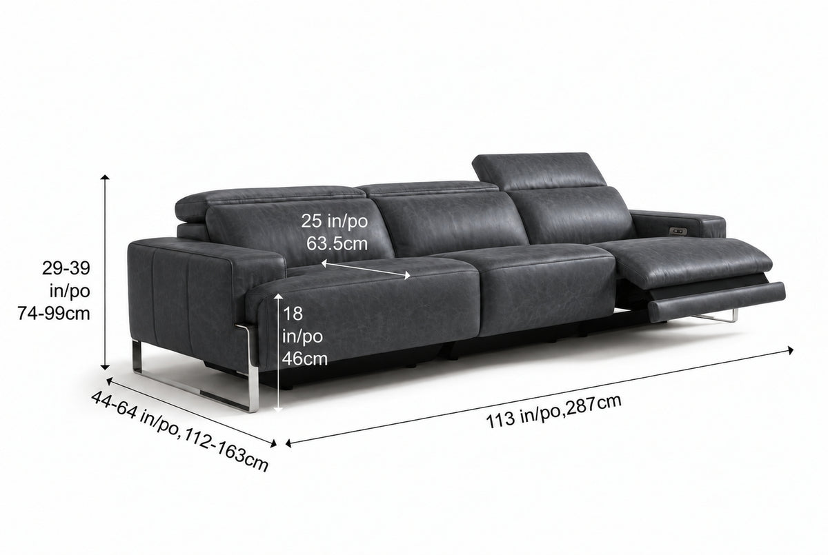 Valencia Melania Distressed Leather Recliner Sofa