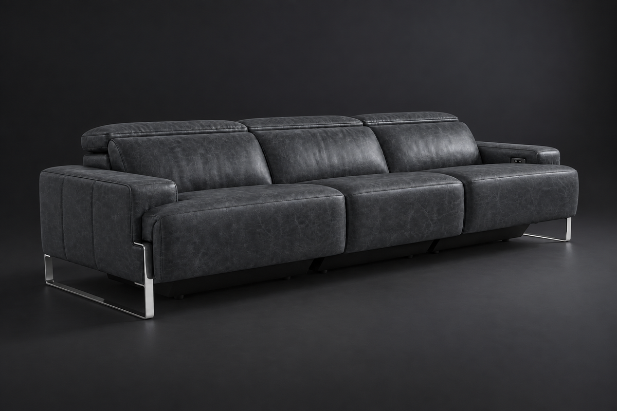 Valencia Melania Distressed Leather Recliner Sofa