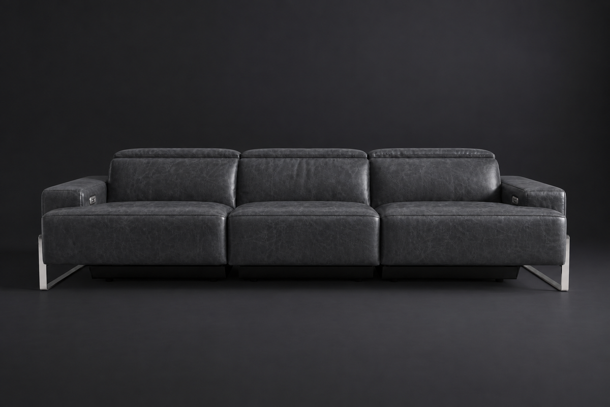 Valencia Melania Distressed Leather Recliner Sofa