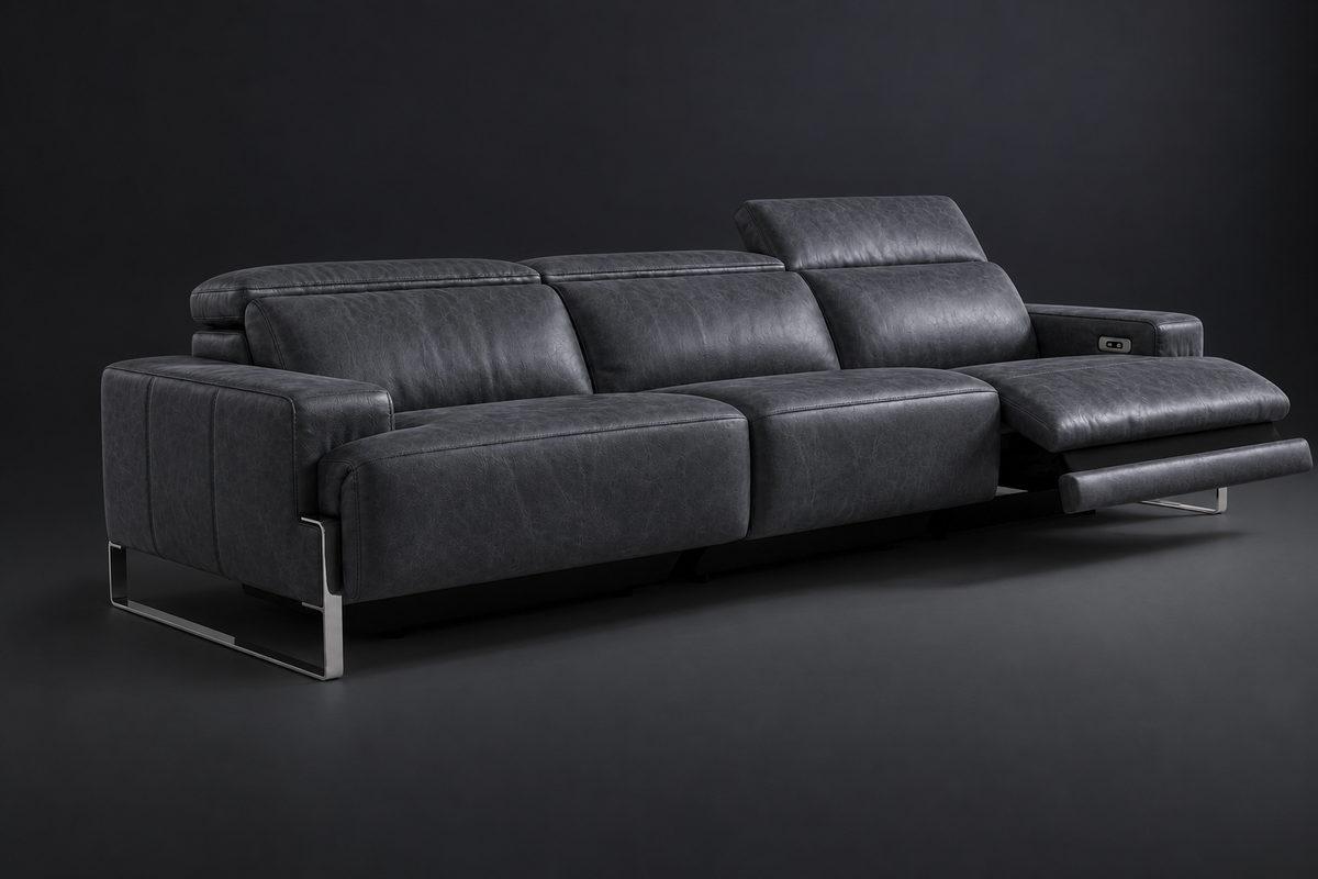 Valencia Melania Distressed Leather Recliner Sofa