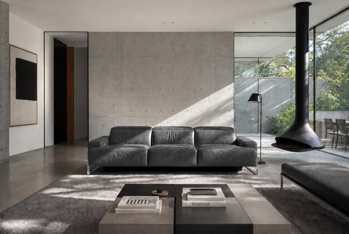 Valencia Melania Distressed Leather Recliner Sofa