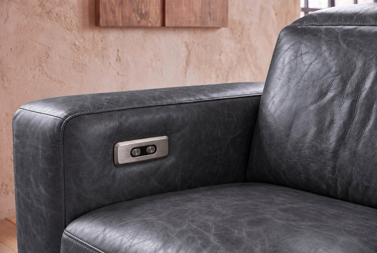 Valencia Melania Distressed Leather Recliner Sofa