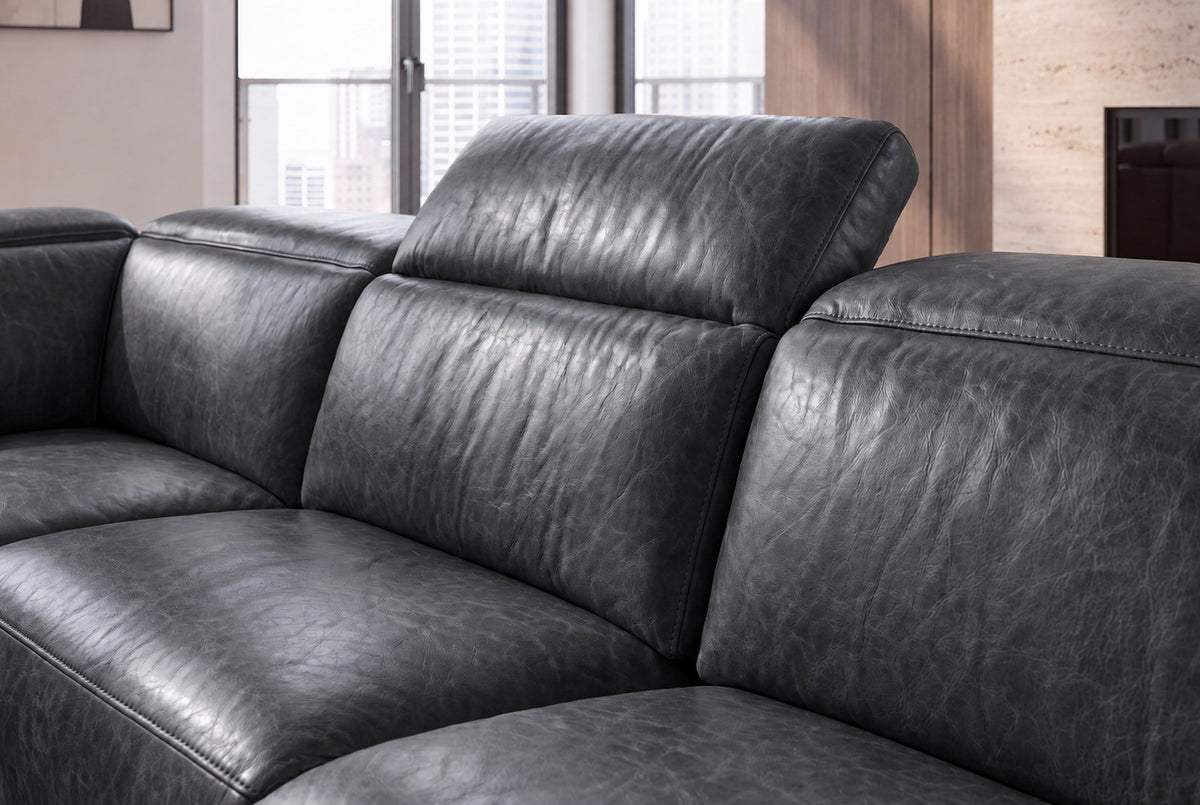 Valencia Melania Distressed Leather Recliner Sofa
