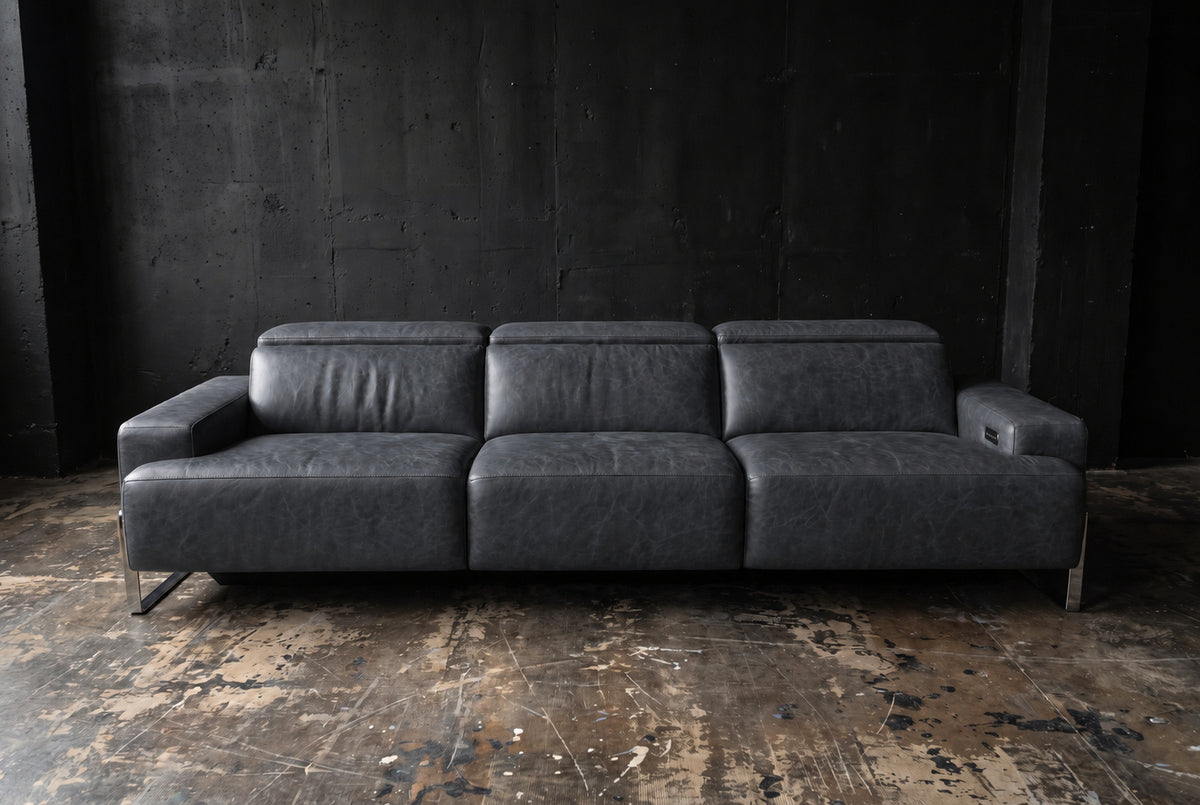Valencia Melania Distressed Leather Recliner Sofa