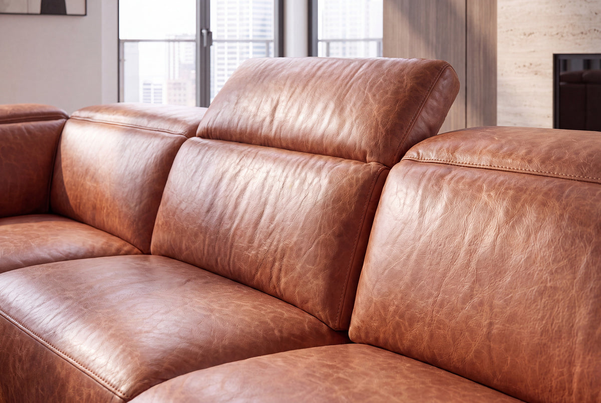 Valencia Melania Distressed Leather Recliner Sofa