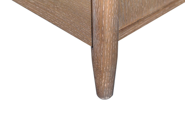 Merritt Oak Wood 6-Drawer Dresser - Tapered Round Legs