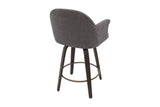 Miles counter stool, rear three-quarter view of the bucket back