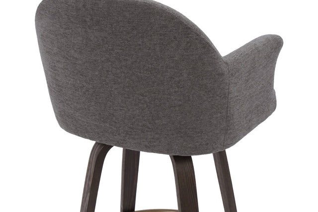 Miles Fabric Swivel Counter Stool (Set of 2) - Bucket Back and Arms