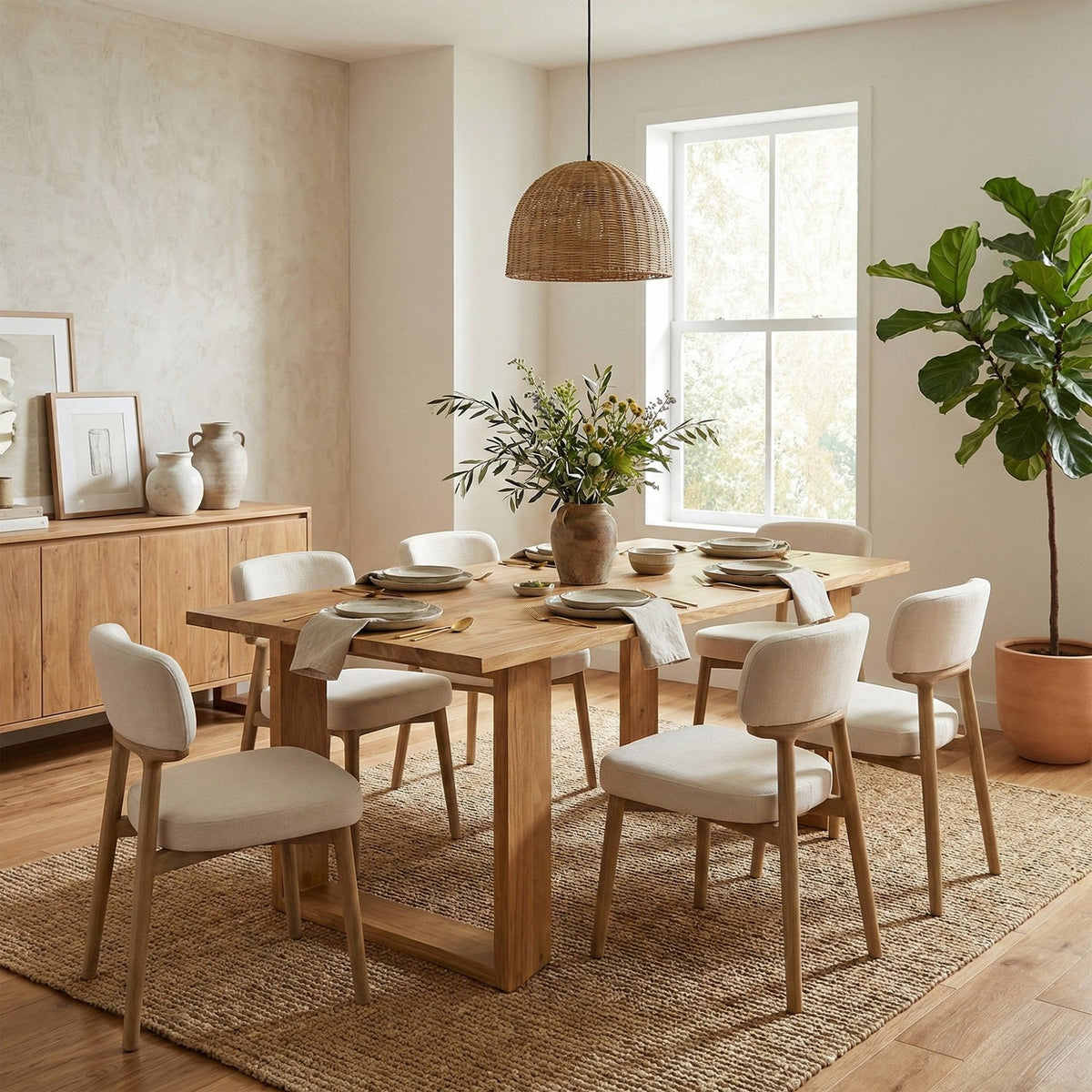 Mireille Solid Acacia Wood Dining Table