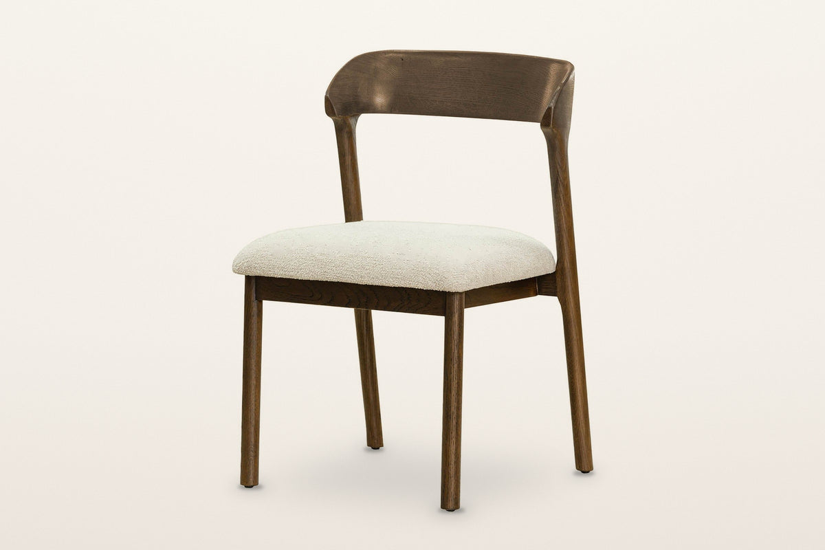 Mondavio curved back dining chair in Smokey Chestnut with an Ivory seat