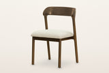 Mondavio curved back dining chair in Smokey Chestnut with an Ivory seat