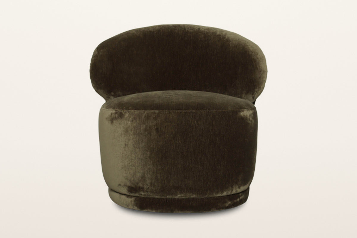 Monterubbiano accent chair in Khaki Green velvet