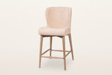 Morrovalle upholstered counter stool in Champagne Chenille