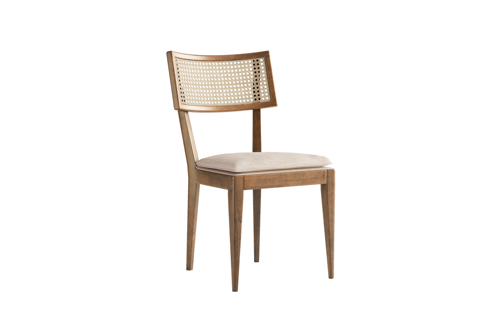 Valencia Harper Modern Woven Cane Dining Chair, Natural Color