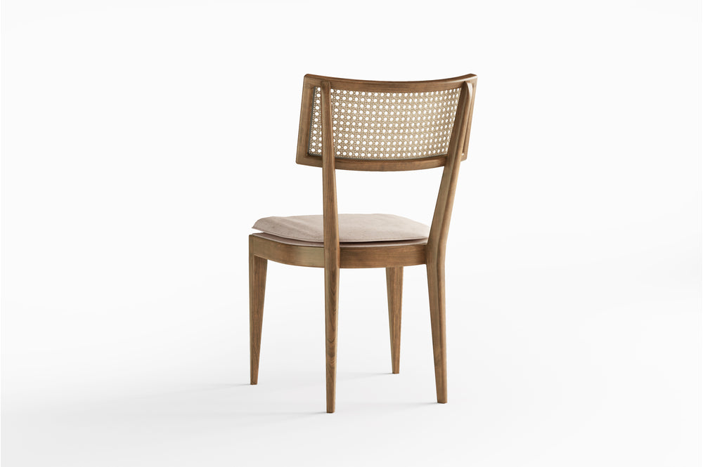 Valencia Harper Modern Woven Cane Dining Chair, Natural Color