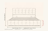 Nemi bed dimensions: base 61.8 in wide, headboard 63.7 in wide, 39.3 in high, rails 11.8 in high, 89.3 in long