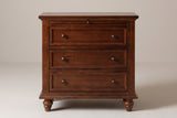 Nervi nightstand in Brown, straight front view: a pull-out tray under the top