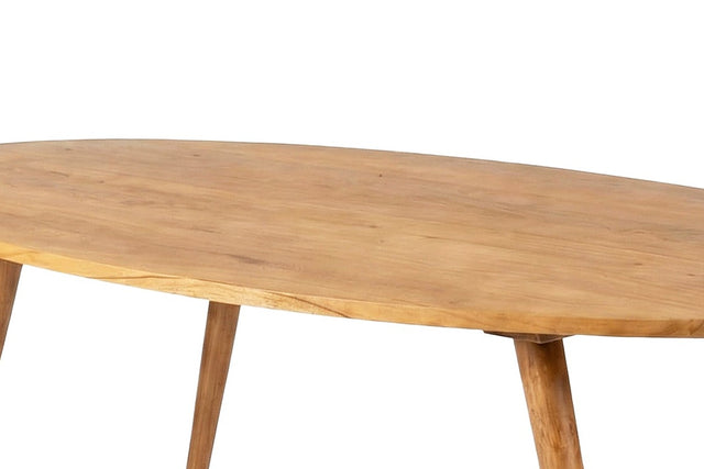 Nolan Solid Acacia Oval Dining Table - Solid Acacia Top