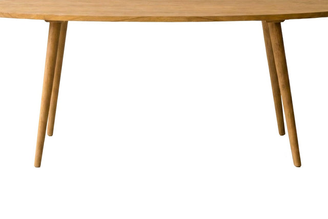 Nolan Solid Acacia Oval Dining Table - Splayed Tapered Legs