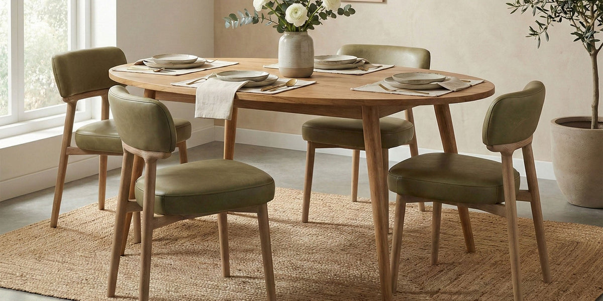 Nolan Solid Acacia Oval Dining Table