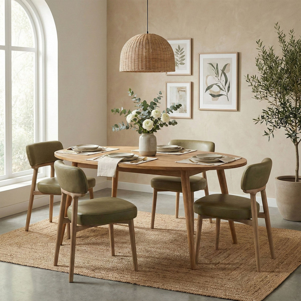 Nolan Solid Acacia Oval Dining Table