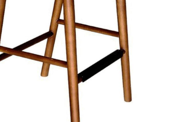Norwood Fabric and Solid Ash Counter Stool - Metal-Plated Footrest