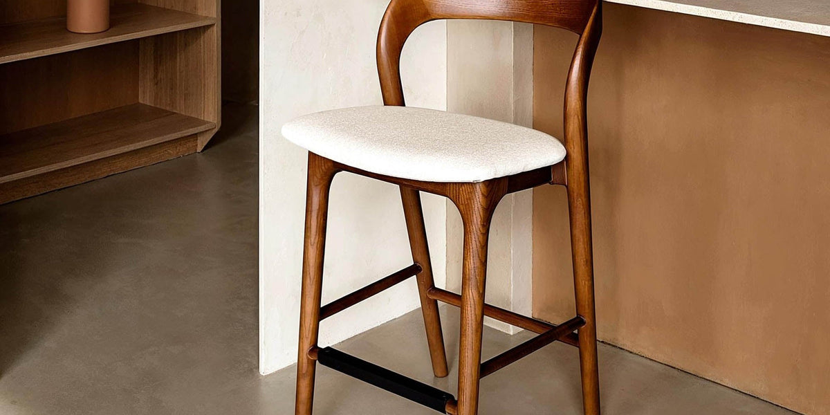 Norwood Fabric and Solid Ash Counter Stool