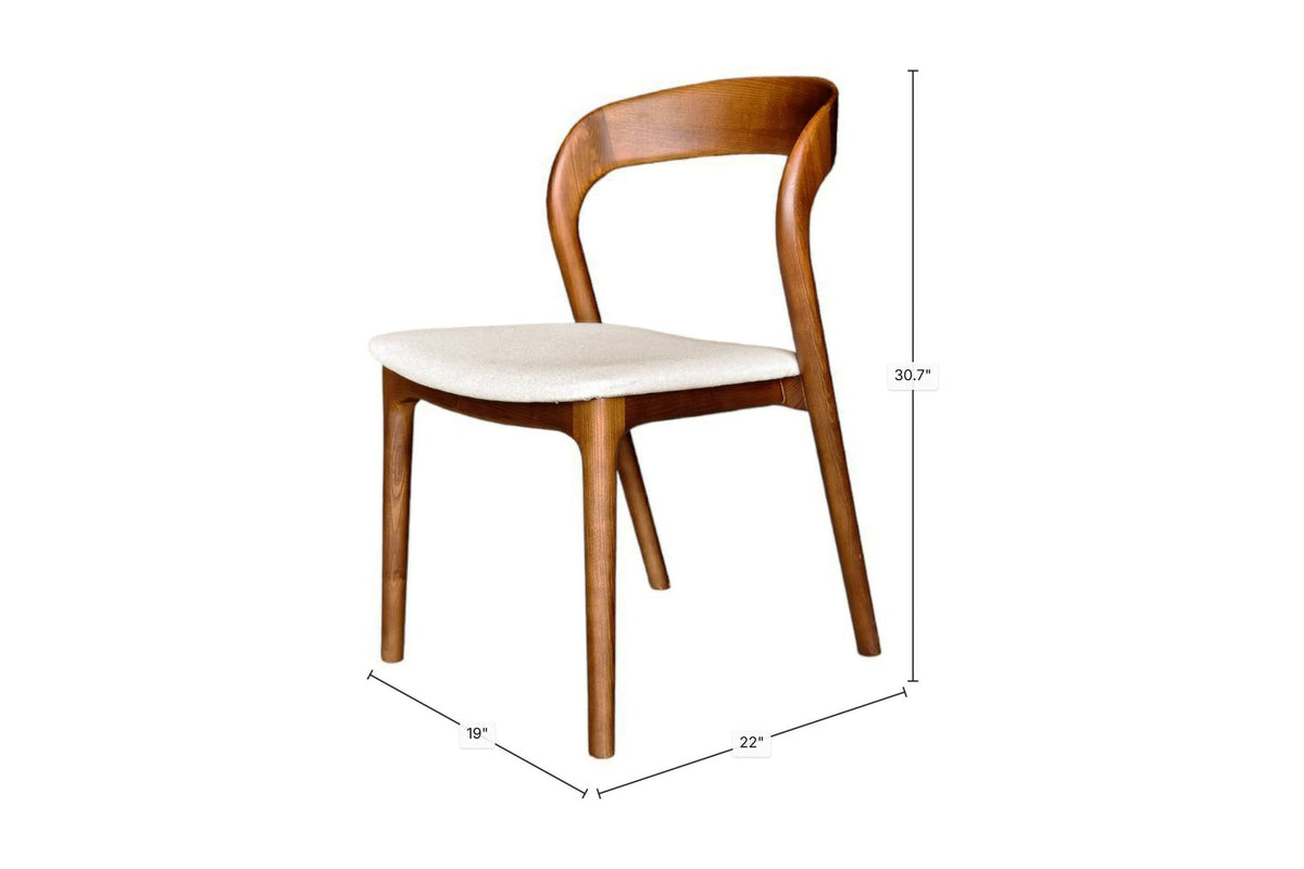 Norwood dining chair dimensions: 19 in wide, 22 in deep, 30.7 in high
