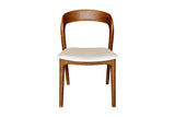 Norwood walnut ash dining chair with cream seat, front view