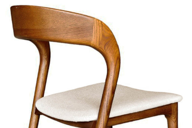 Norwood Fabric and Solid Ash Dining Chair (Set of 2) - Sculpted Curved Back