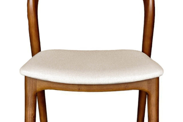 Norwood Fabric and Solid Ash Dining Chair (Set of 2) - Cushioned Cream Seat
