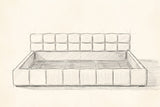 Pencil drawing of the Noto bed traced from the front view
