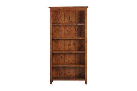 Novella Reclaimed Pine 77-Inch Bookcase - A Warm Backdrop for Display