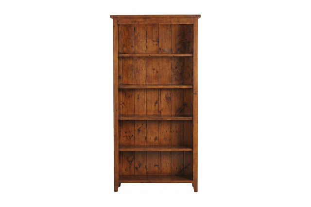 Novella Reclaimed Pine 77-Inch Bookcase - Five Fixed Shelf Levels