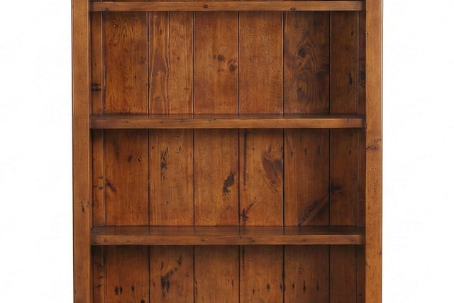 Novella Reclaimed Pine 77-Inch Bookcase - Plank Back Panel