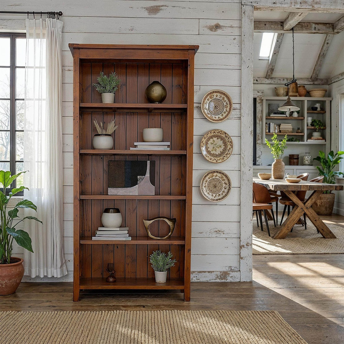 Novella Reclaimed Pine 77-Inch Bookcase