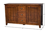 Novella sideboard dimensions: 61 in wide, 18 in deep, 35 in high