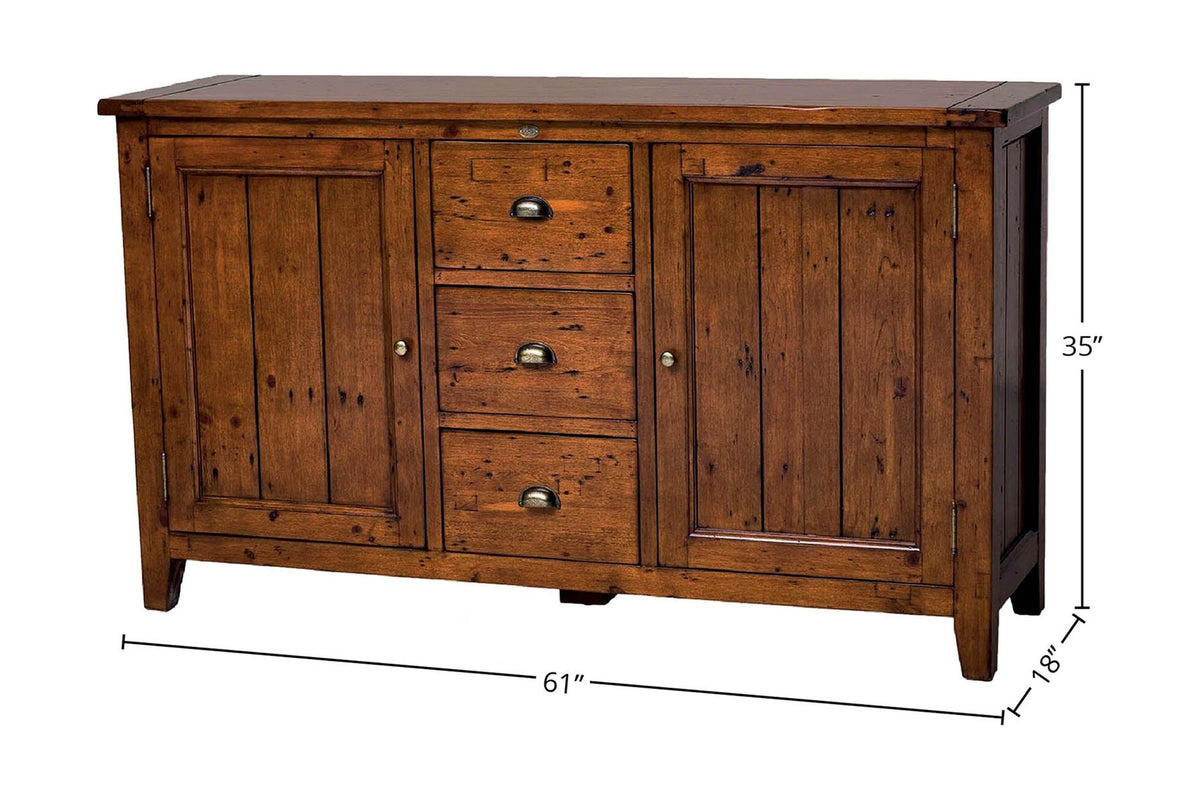 Novella sideboard dimensions: 61 in wide, 18 in deep, 35 in high