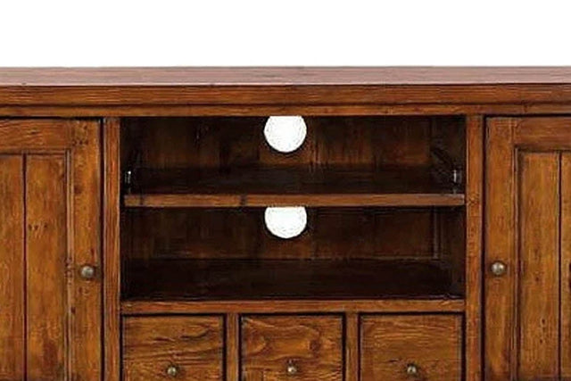 Novella Reclaimed Pine Small Media Console - Open Shelves, Cable Holes