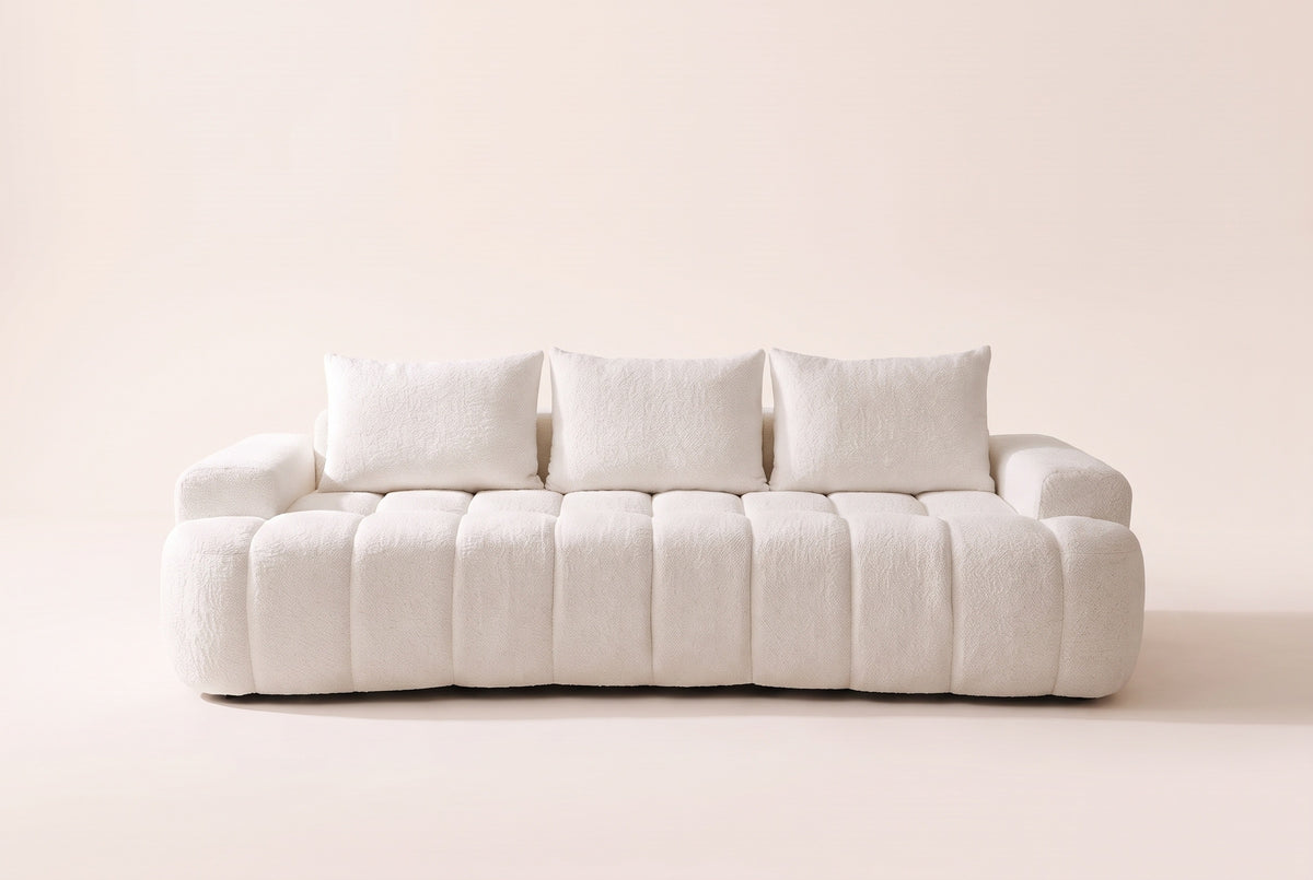 The Nuvola sofa in White seen straight on
