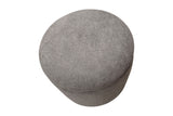 Nyla warm charcoal ottoman seen from above, showing the padded lid