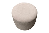 Nyla oat ottoman seen from above, showing the padded lid
