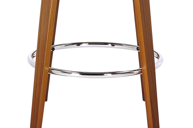 Oakes Faux Leather Swivel Counter Stool - Silver-Tone Footrest