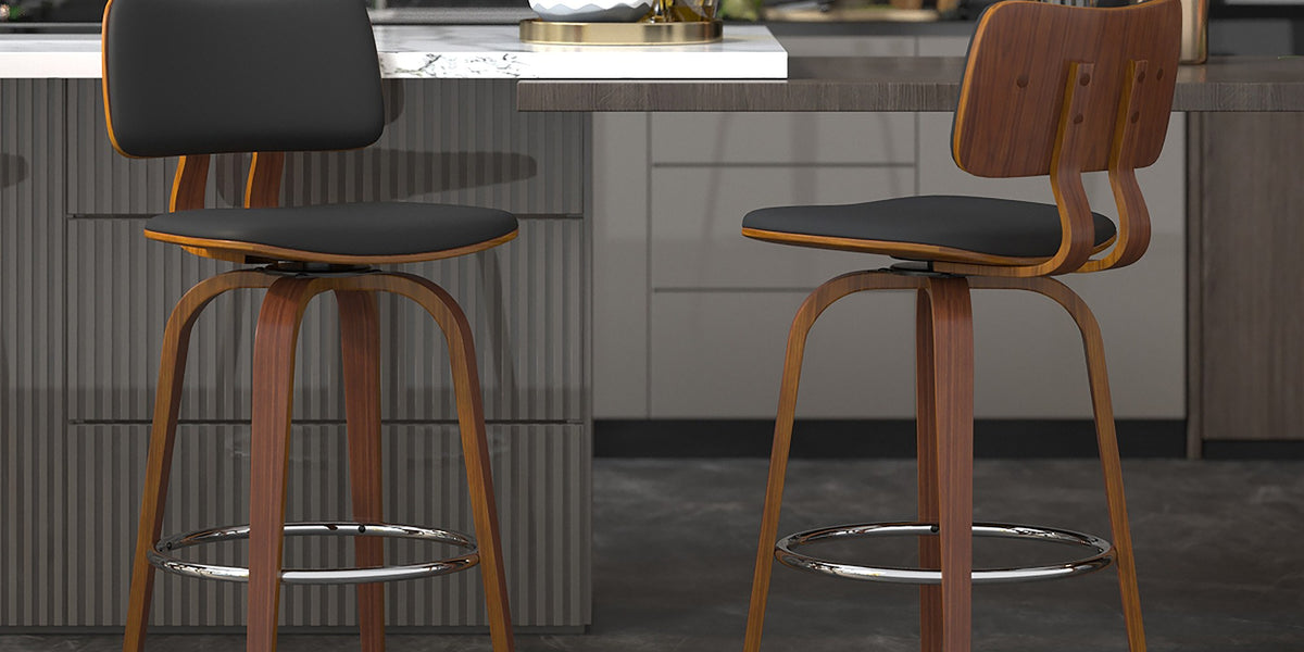 Oakes Faux Leather Swivel Counter Stool