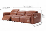 Octavia Distressed Italian Aniline Leather Dual Reclining Sofa